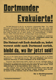Reaktion der Dortmunder Stadtverwaltung auf die gravierende Wohnungsnot in der zerstrten Stadt, 1945.