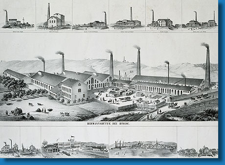 Ansicht der Hermannshtte in Dortmund-Hrde, um 1850