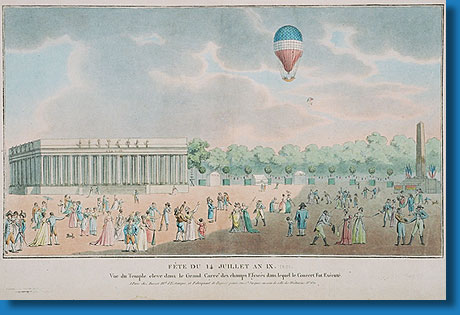 Ballonaufstieg am 14. Juli 1801 in Paris zum Jahrestag der Franzsischen Revolution, 1801
