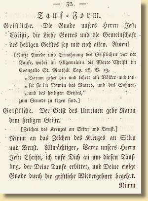 Taufformel fr den mrkischen Synodalbezirk, 1823