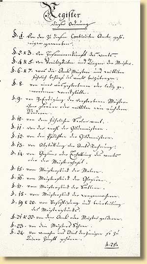 Zunftrolle des Maleramtes, Register, 1. Seite