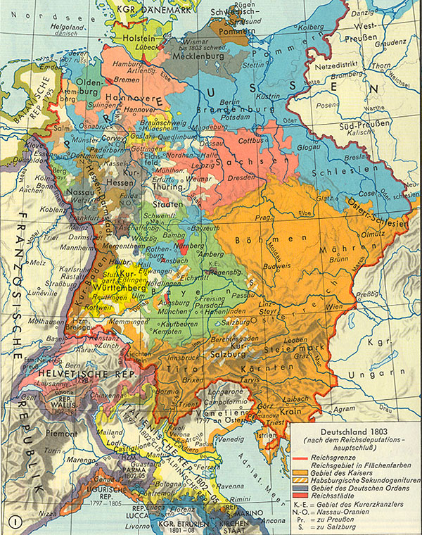 Staatliche Neuordnung Deutschlands nach dem Reichsdeputationshauptschluss 1803