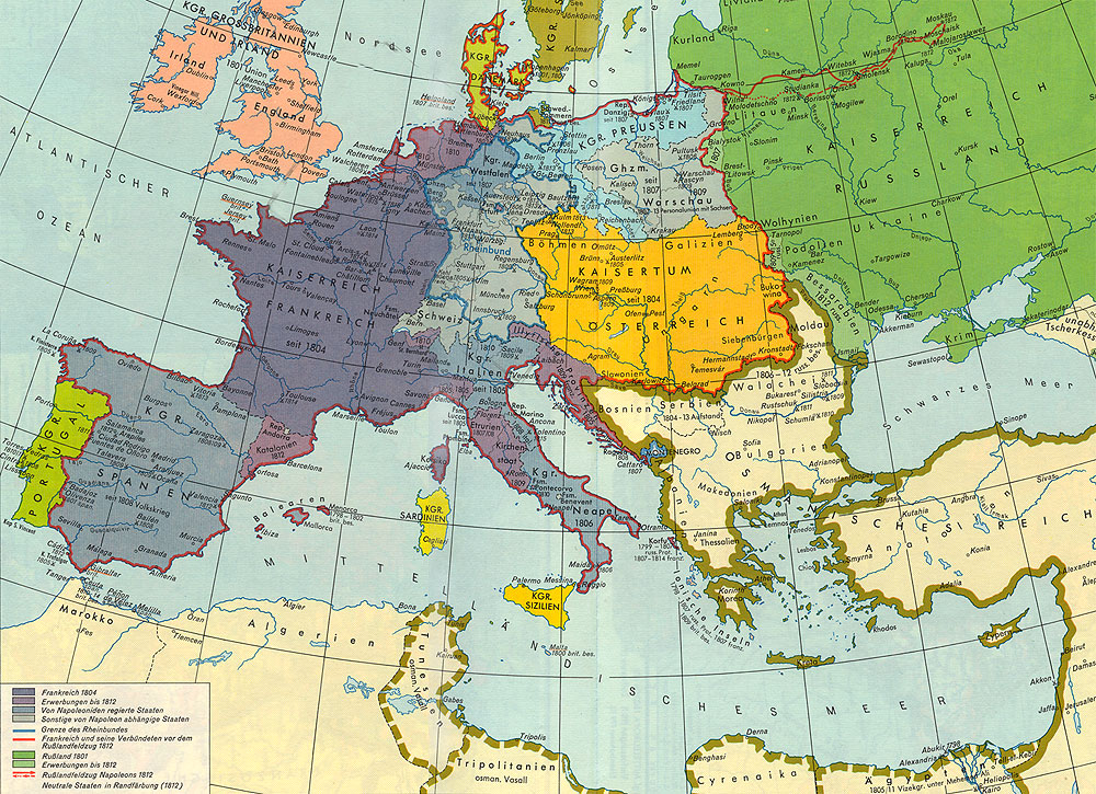 Europa zur Zeit des Russlandfeldzuges 1812
