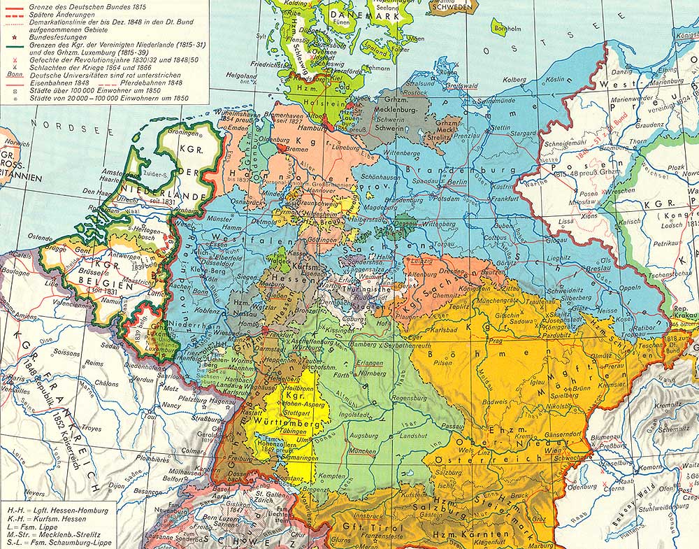 Staatliche Neugliederung Mitteleuropas seit 1815