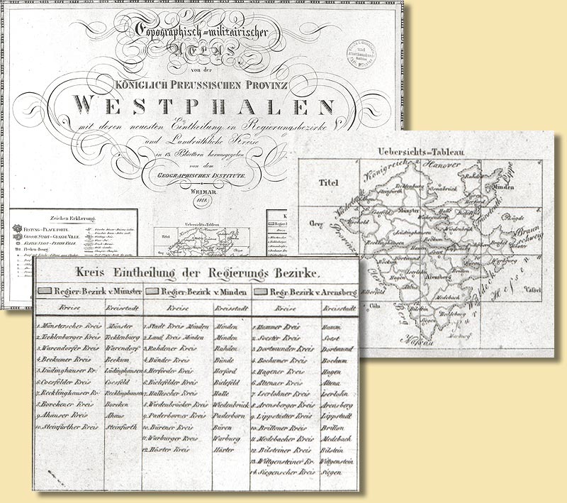 Karte der Provinz Westfalen, 1818