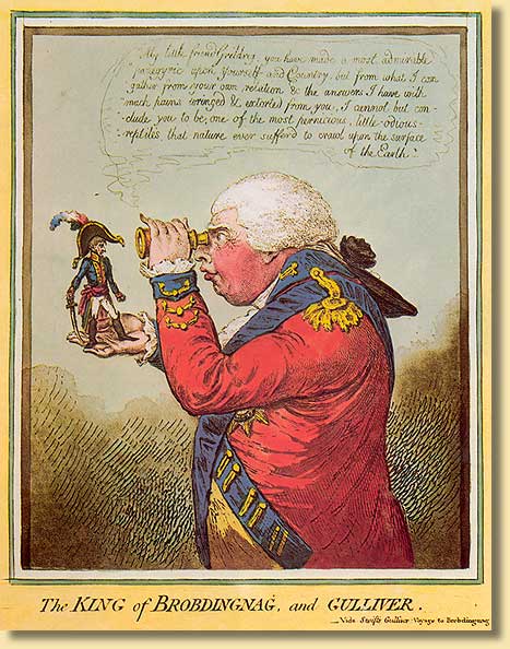 Karikatur auf Napoleon als Little Boney, 1803