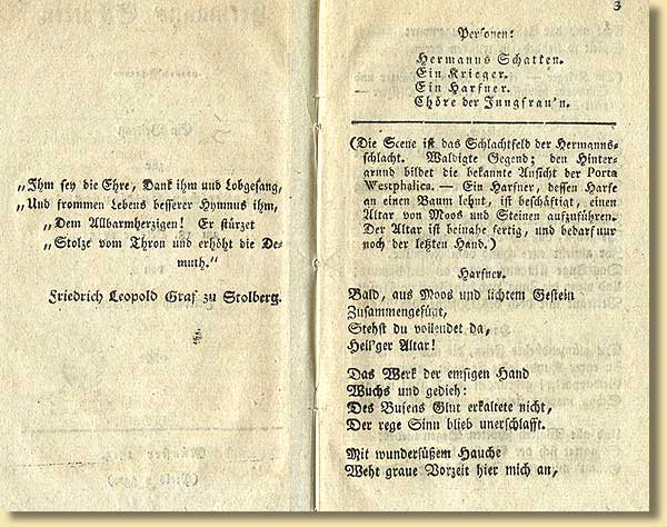 Friedrich Ramann, Hermanns Schatten. Ein Beitrag zur Mnsterschen Huldigungsfeier ..., 1815