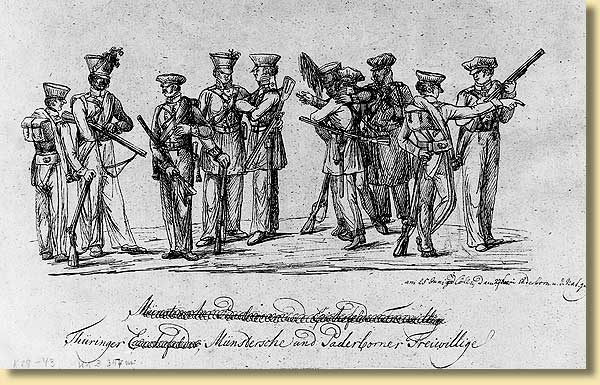 Thringer, Mnstersche und Paderborner Freiwillige, 1813