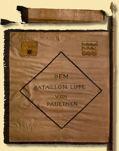 Fahne des Bataillons Lippe, gestiftet und eigenhndig bestickt von der Frstin Pauline, um 1810/12