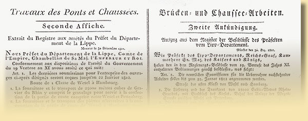 Anordnungen betreffend Brcken- und Chausseearbeiten im Lippe-Departement, 1811