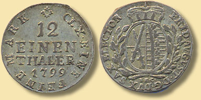 1/12 Taler aus Kursachsen, 1799