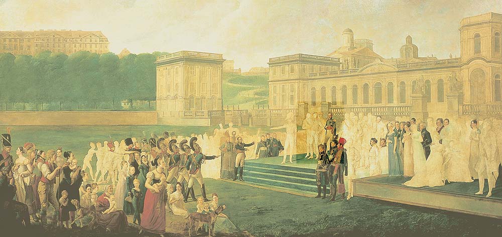 Die Minister (markiert) auf dem Gemlde der Huldigung des Volkes an Jrme, 1808/1813