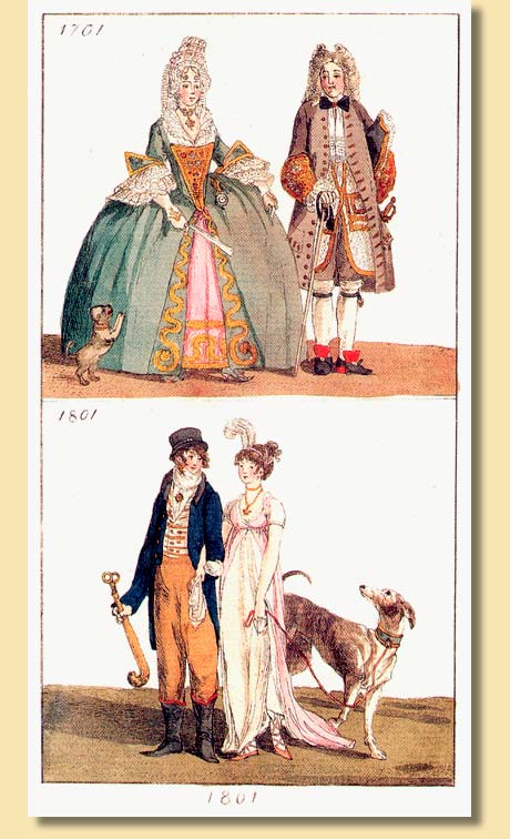 Mode von 1701 und 1801 im Vergleich, 1801