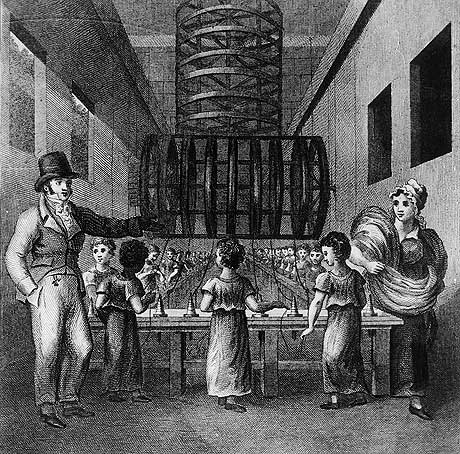 Kinderabeit in der „Cotton spinning mill“ des William Darton in London, 1820