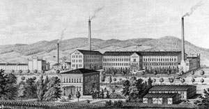 Spinnerei Vorwrts in Brackwede, erste dampfmaschinenbetriebene Textilfabrik der Bielefelder Region