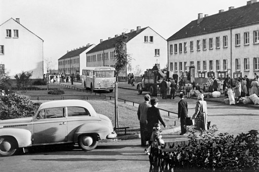 Ankunft von Flüchtlingen in Massen, 1950er