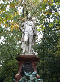 Lessing-Denkmal, Bronzegenius von Otto Lessing 1890, Berliner Tiergarten / Quelle: Marcus Weidner