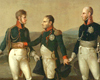 F. Gérhard, Treffen der drei Monarchen Napoleon I., Alexander I. und Friedrich Wilhelm III. bei Tilsit, um 1808 (Ausschnitt) / Minden, Preußen-Museum NRW, WES/19/99