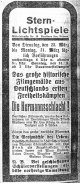 Anzeige der Stern-Lichtspiele für "Die Hermansschlacht", in: Lippische Post vom 25.03.1924