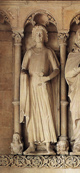 Statue eines Ritters im Paradies (Vorhalle) des St. Paulus-Doms zu Münster, z.T. als Darstellung des Gottfried von Cappenberg interpretiert, um 1230/1240 / Braunschweig, Jutta Brüdern