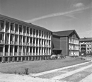 Münster, Hindenburgplatz: Freiherr-vom-Stein-Schule am Hindenburgplatz, eingeweiht 1957, 1959 / Münster, LWL-Medienzentrum für Westfalen/Hans Hild