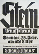 Theaterplakat der Uraufführung des Dramas "Stein" von Hans Henning Grote im [Chemnitzer?] Schauspielhaus, um 1934 / Hagen, Historisches Centrum / Marcus Weidner