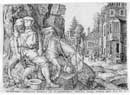 Aldegrever, Heinrich (1502-1555/61): Der barmherzige Samariter, 1554: Der Samariter bringt den Überfallenen zur Herberge / Soest, Burghofmuseum / Münster, LWL-Medienzentrum für Westfalen / O. Mahlstedt