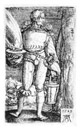 Aldegrever, Heinrich (1502-1555/61): Landsknecht mit Feuerbecken und Wassereimer, 1529 / Soest, Burghofmuseum / Münster, LWL-Medienzentrum für Westfalen / O. Mahlstedt