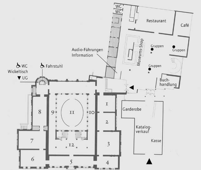 Westfälisches Landesmuseum für Kunst und Kulturgeschichte Münster, Raumplan Altbau, Erdgeschoß