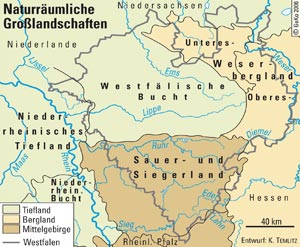 Naturräumliche Großlandschaften Westfalens