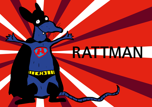 Ratte als Superheld RATTMAN